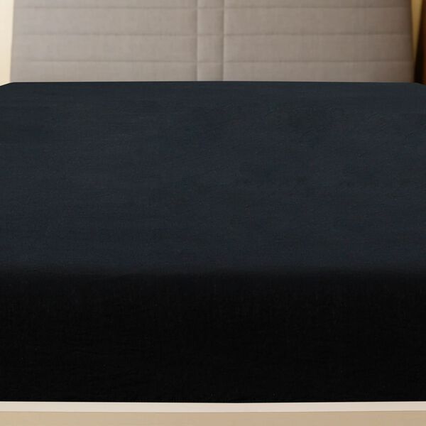 vidaXL Jersey Fitted Sheet Set of 2 Black 100% Cotton 35.4 x 78.7 in