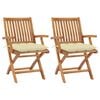 vidaXL Garden Chair Set of 2 Natural teak wood