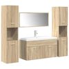 vidaXL Bathroom Furniture Set Sonoma Oak, White Engineered Wood, Ceramic