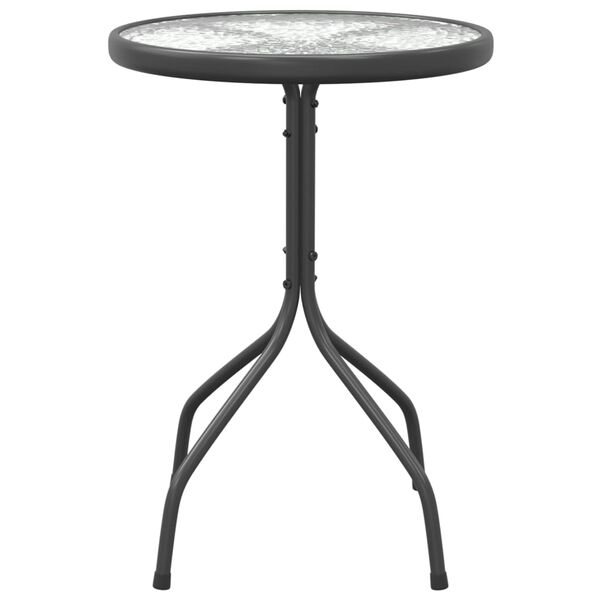 vidaXL Garden Table Anthracite Steel, Glass Small Durable Garden Table