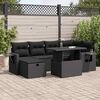 vidaXL Garden Sofa Set Black PE rattan, powder-coated steel Medium-sized