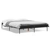 vidaXL Bed Frame Black Engineered wood, Metal Double Durable Bed Frame