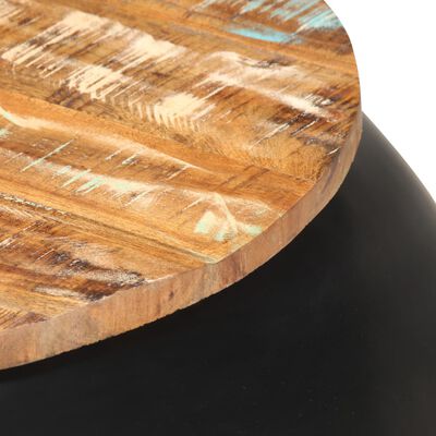 vidaXL Coffee Table Black 26.8"x26.8"x11.8" Solid Reclaimed Wood