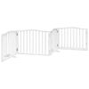 vidaXL Dog Gate Set of 4 White Poplar Wood 126.0 in Total Length