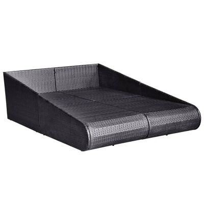 vidaXL Patio Bed Black 79.1"x54.7" Poly Rattan