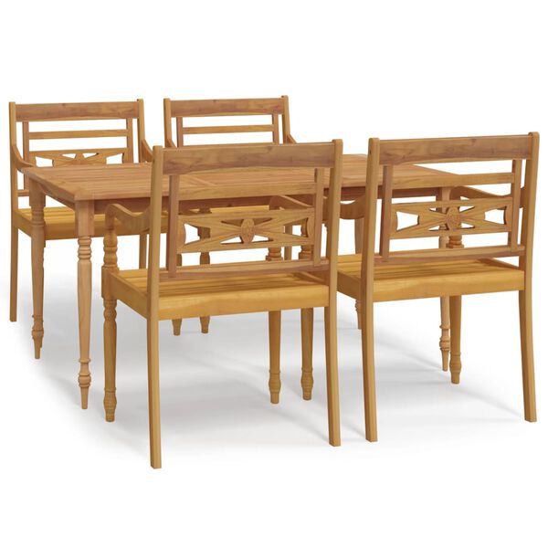 vidaXL Garden Dining Set Natural Wood Solid Teak Wood Large Durable