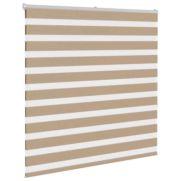 vidaXL Zebra Blind Sand Brown Polyester 57.1 x 59.1 in