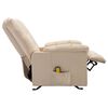 vidaXL Massage Reclining Chair Cream Polyester, Plywood, Metal Standard