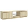 vidaXL TV Cabinet with LED Lights Sonoma Oak 55.1x15.7x14.2"