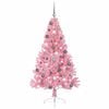 vidaXL Artificial Pre-lit Christmas Tree with 300 LEDs Pink 70.9" PVC