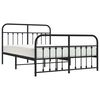 vidaXL Bed Frame Black Powder-coated steel Double Bed Bed Frame
