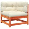 vidaXL Garden Sofa Wax brown Solid pine wood 27.6 x 27.6 x 26.4 in