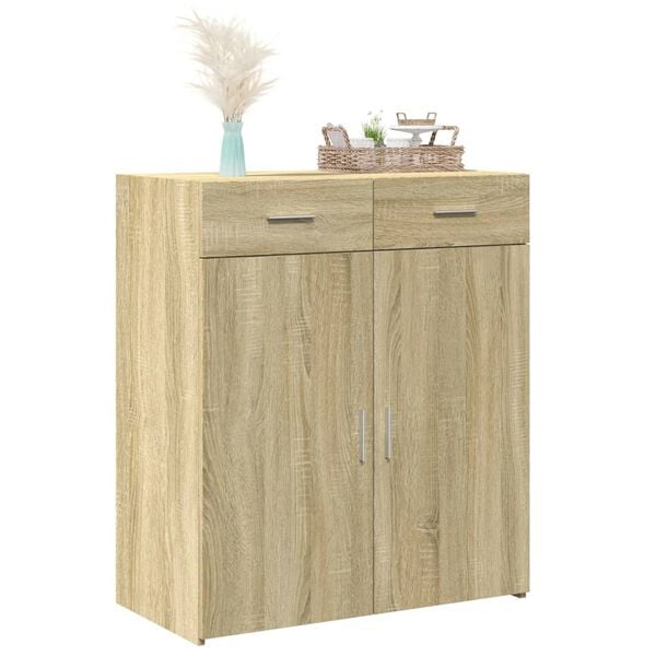 vidaXL Sideboard Sonoma oak Engineered wood Medium Sideboard Rectangle