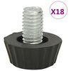 vidaXL Furniture Foot Black Plastic, Steel M8 x 0.4 in Adjustable Feet