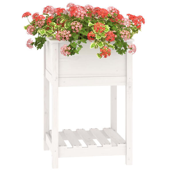 vidaXL Planter White Solid pine wood 21.3x21.3x31.9 in Planter Square