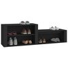 vidaXL Shoe Cabinet Black Engineered wood Medium Shoe Cabinet