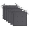 vidaXL Garden Chair Set of 6 Anthracite Solid Acacia wood Foldable