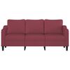 vidaXL 3-seater Sofa Wine red Fabric (100% polyester), metal, textilene