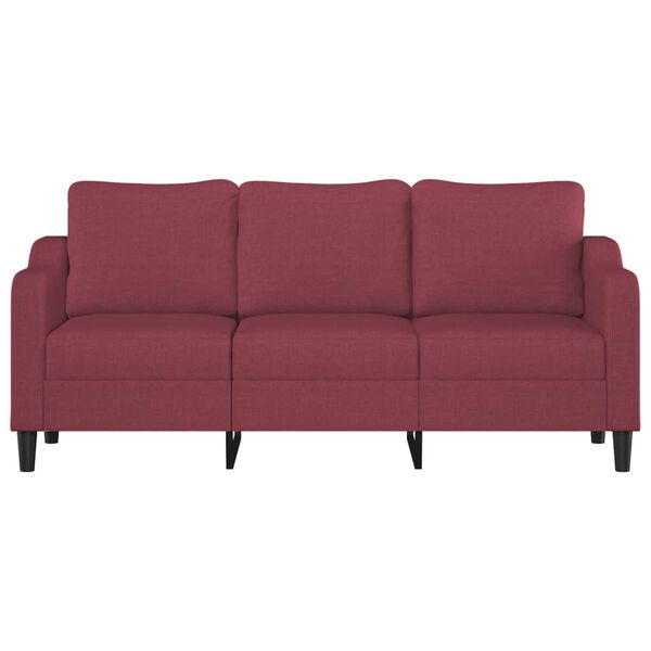 vidaXL 3-seater Sofa Wine red Fabric (100% polyester), metal, textilene