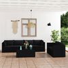 vidaXL Garden Lounge Set Black PE Rattan, Powder-Coated Steel, Polyester
