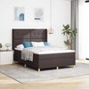 vidaXL Box Spring Bed with Mattress Brown 55.1" x 74.8" fabric