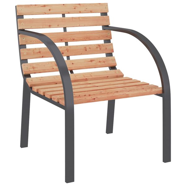 vidaXL Garden Chair Set of 2 Brown Wood seat and backrest, steel frame