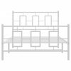 vidaXL Bed Frame White Powder-Coated Steel Twin Bed Frame Rectangular