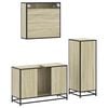 vidaXL Bathroom Furniture Set Sonoma Oak Engineered wood, metal, glass
