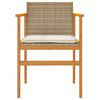 vidaXL Garden Chair Beige PE rattan, solid acacia wood, powder-coated steel