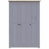 vidaXL Wardrobe Gray Solid Pine Wood Large Wardrobe Rectangular