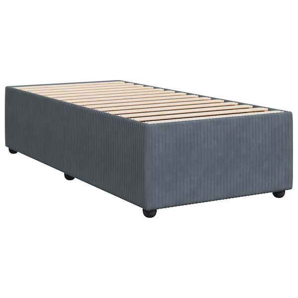 vidaXL Bed Frame Dark Gray Velvet (100% polyester), plywood, engineered wood