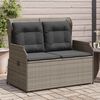 vidaXL Garden Bench Grey Poly Rattan