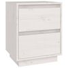 vidaXL Bedside Cabinet Set of 2 White Solid Pine Wood