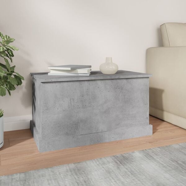 vidaXL Storage Box Concrete grey Engineered wood Medium Storage Box