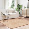vidaXL Shaggy Rug Beige 100% Polyester 63.0 x 63.0 in Foldable