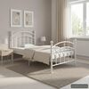 vidaXL Bed Frame White Powder-coated metal Single Durable Bed Frame