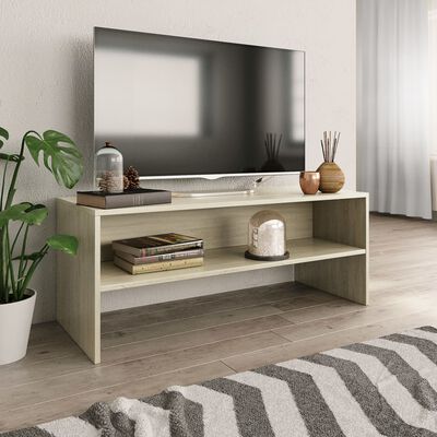 vidaXL TV Stand Sonoma Oak 39.4"x15.7"x15.7" Engineered Wood