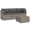 vidaXL Garden Lounge Set Grey PE rattan Modular, Sectional