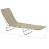 vidaXL Sunlounger Set of 2 Taupe Powder-coated steel