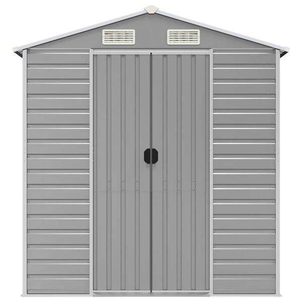 vidaXL Garden Shed Light grey Galvanized Steel Large Garden Shed