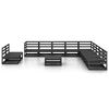 vidaXL Garden Lounge Set Black Solid pinewood Modular Garden Lounge Set