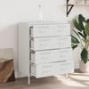 vidaXL Sideboard White Steel Medium Sideboard Rectangular Industrial