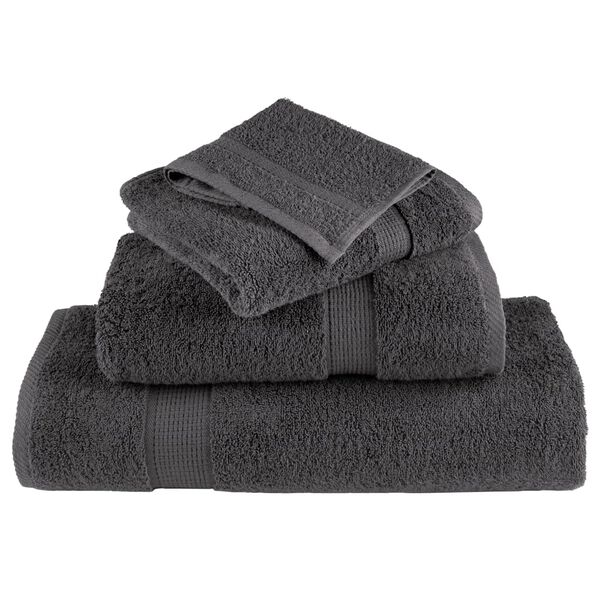 vidaXL Hand Towel Set of 10 Charcoal 100% Cotton 19.7 x 39.4 in