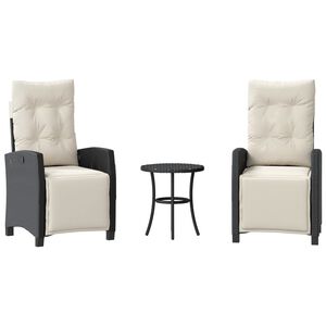 vidaXL Bistro Set Black, Cream White