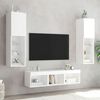 vidaXL TV Wall Unit Set of 5 White Engineered wood, glass Medium