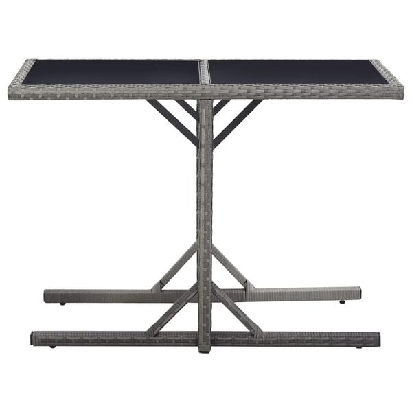 vidaXL Outdoor Table Anthracite Poly rattan, powder-coated steel, glass