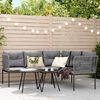 vidaXL Sofa Set Black, Anthracite Powder-coated steel, PE rattan, Textilene