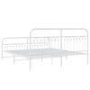 vidaXL Bed Frame White Steel Double Rectangular Metal Bed Frame