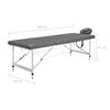 vidaXL Massage Table with 4 Zones Aluminum Frame Anthracite 73.2"x26.8"