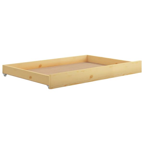 vidaXL Day Bed Drawer Natural Solid Pine Wood Medium Day Bed Drawer